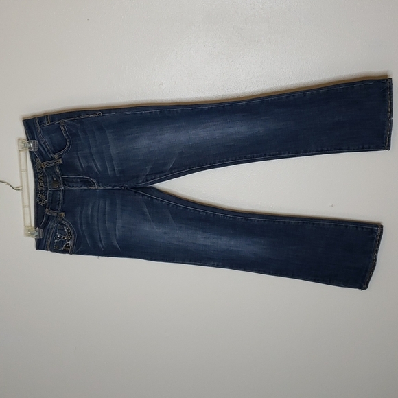 LA IDOL USA Y2K Jeans Studded Bootcut Overstitched Vintage Excellent Summer - Picture 9 of 16